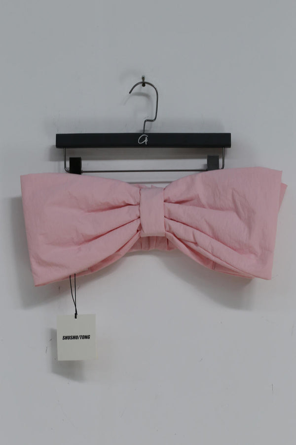 shushutong bow bandeau top aw21to01 pink